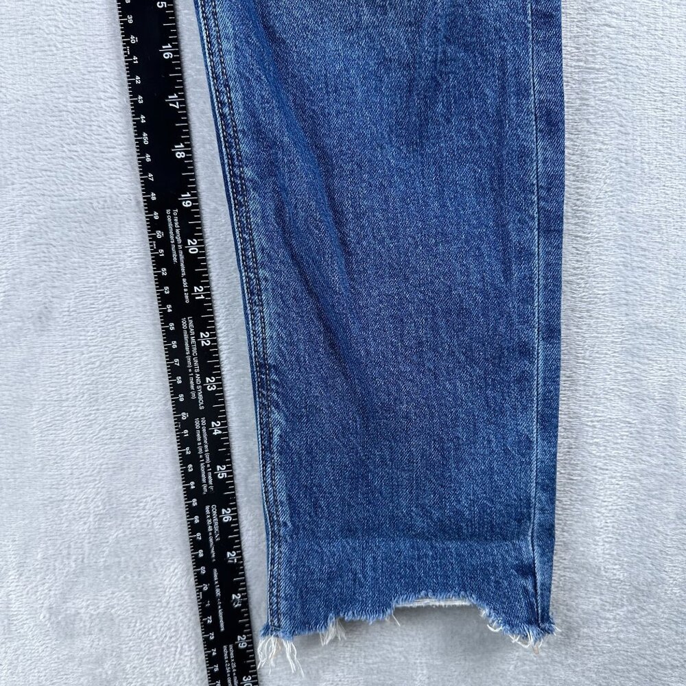 American Eagle Strigid Mom Jeans Womens 4 Regular Distressed Medium Wash Blue - Picture 9 of 12